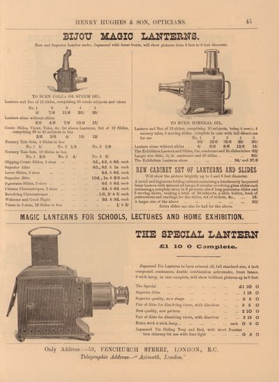 Pagina dal nuovo catalogo di Henry Hughes & Son da English School