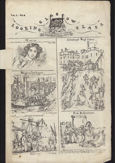 Pagina dal volantino sulla Fiera di Glasgow, pubblicato il 23 luglio 1835 (incisione) da English School