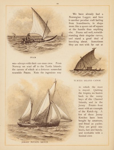 Pagina da Le barche del mondo, fine del XIX secolo (litografia a colori) da English School