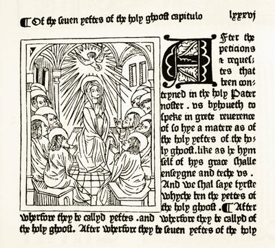 Pagina dal The Royal Book stampato da William Caxton nel 1484, da The National and Domestic History of England di William Hickman Smith Aubrey, pubblicato a Londra, c.1890 da English School