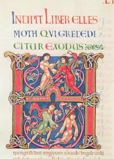 Pagina dalla Bibbia di Winchester, c.1150-80 da English School