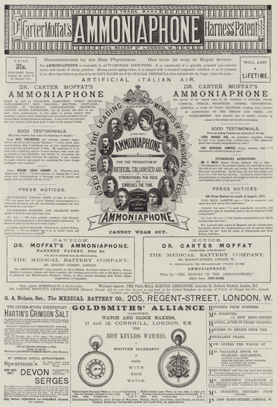 Pagina di annunci (incisione) da English School
