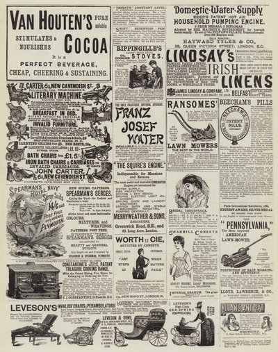 Pagina di pubblicità (incisione) da English School