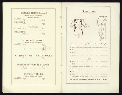 Pagine dal catalogo delle famose scarpe da balletto di Milano di Gamba (litografia) da English School