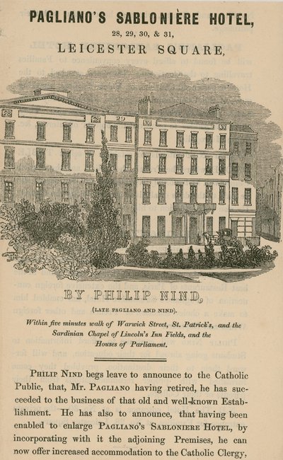 Paglianos Sabloniere Hotel, Leicester Square, Londra da English School