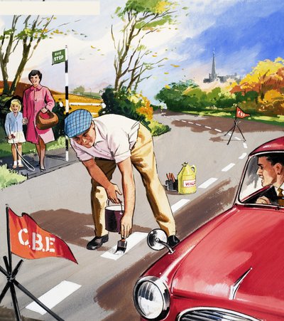 Dipintura di linee bianche da English School