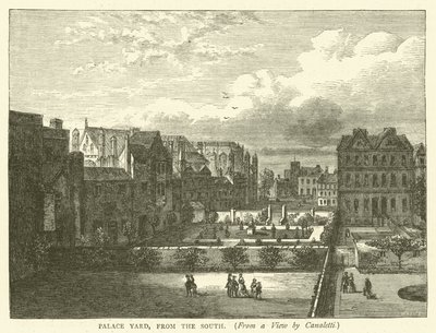 Palace Yard, dal sud, da una vista di Canaletti da English School