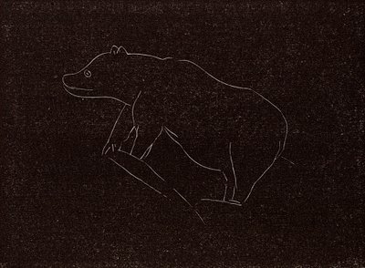 Incisione Paleolitica di un Orso delle Caverne da English School