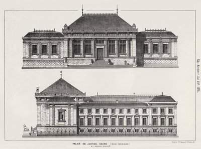 Palais De Justice, Havre, Seine Inferieure (incisione) da English School