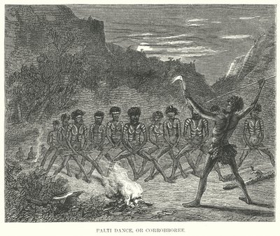 Danza dei Palti, o Corrobboree (incisione) da English School