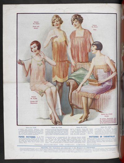 Modelli di carta per camicia, mutandine, cami-knickers e tarantola, Moda per tutti, ottobre da English School
