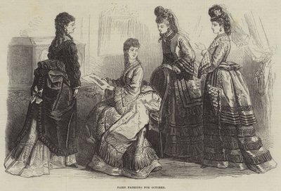 Moda di Parigi per ottobre (incisione) da English School