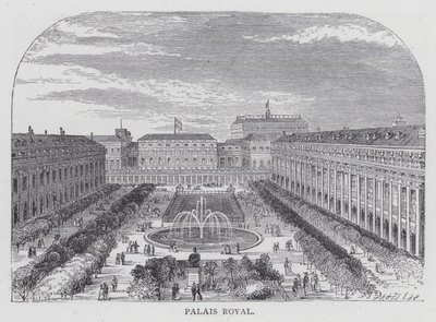 Parigi, Palais Royal (incisione) da English School