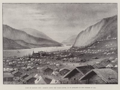 Parte di Dawson City, guardando il fiume Yukon, come appariva nell