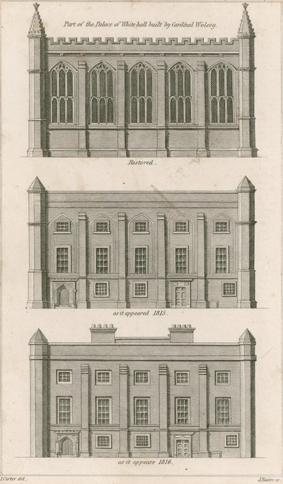 Parte del Palazzo di Whitehall costruito dal Cardinale Wolsey da English School