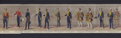 Parte del panorama del matrimonio della Regina Vittoria, c.1840 (acquatinta colorata a mano) da English School