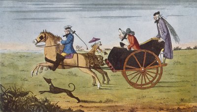 Passeggero in una carrozza trainata da cavalli, 