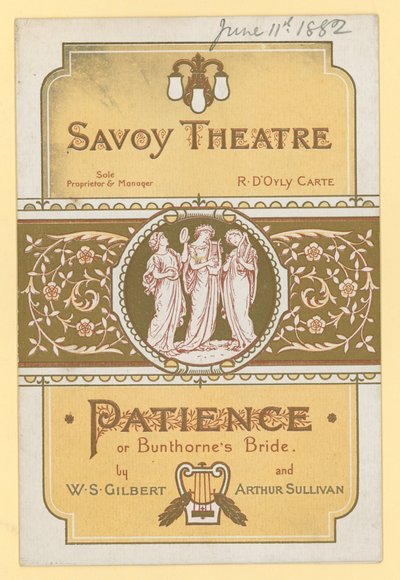 Patience; o la sposa di Bunthorne di W S Gilbert e Arthur Sullivan da English School