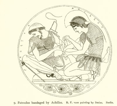 Patroclo bendato da Achille da English School