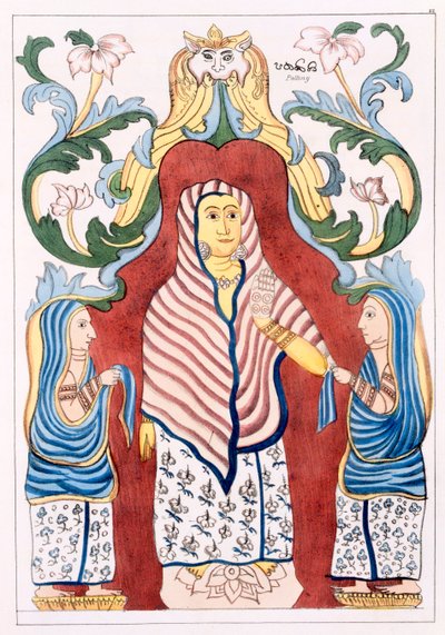 Pattinee Dewa, i Quattro Guardiani delle Colline, da La Storia e Dottrina del Buddhismo di Edward Upham, 1829 da English School