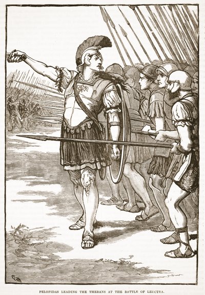 Pelopida guida i Tebani alla battaglia di Leuttra da English School