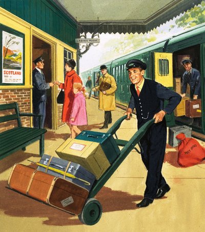 Persone che vedi: Il portiere (guazzo su carta) da English School