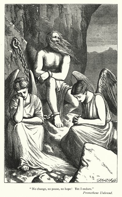 Percy Bysshe Shelley: Illustrazione per Prometeo Liberato (incisione) da English School