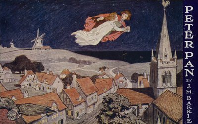 Peter Pan, di J M Barrie (litografia a colori) da English School