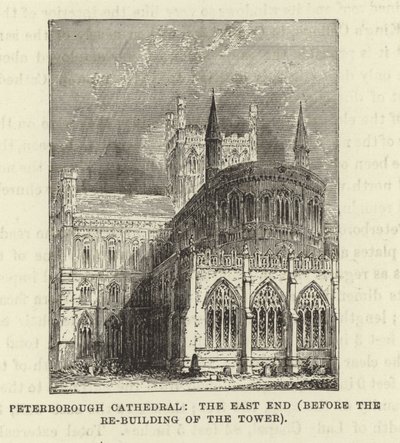 Cattedrale di Peterborough, estremità est (prima della ricostruzione della torre) da English School