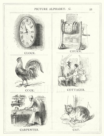 Alfabeto illustrato, C da English School