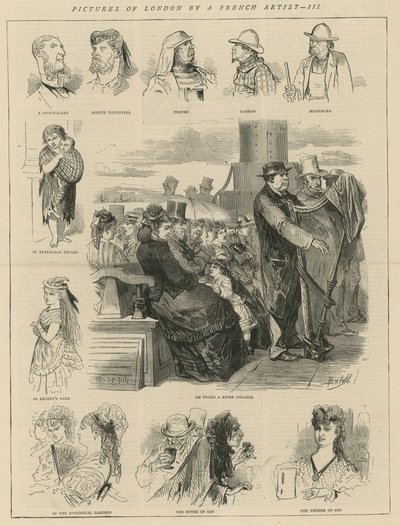 Immagini di Londra di un artista francese da English School