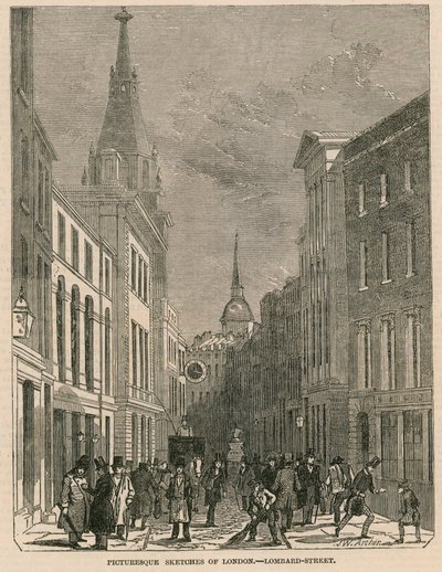 Schizzi pittoreschi di Londra - Lombard Street da English School