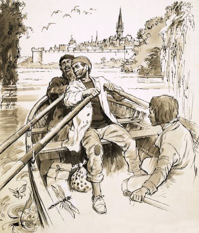 Pierre guidò la barca in un ampio tratto del fiume da English School