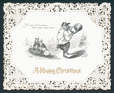 Maiale che suona il corno, Cartolina di Natale da English School