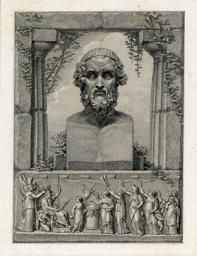 Pindaro, Poeta lirico greco antico (c.522-c.433 a.C.) (incisione) da English School
