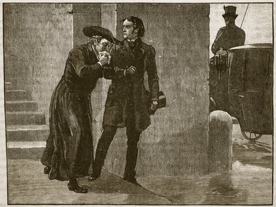 Pio IX che lascia il Vaticano in incognito, 1848, illustrazione da Cassells Illustrated History of England da English School