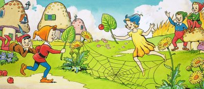 Folletti che giocano a una specie di tennis da English School