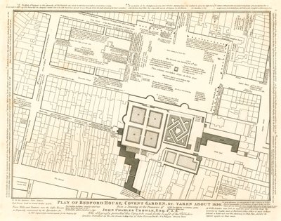 Piano di Bedford House, Covent Garden, Londra, circa 1690 da English School