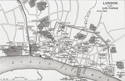 Piano di Londra nel XIII secolo, da 