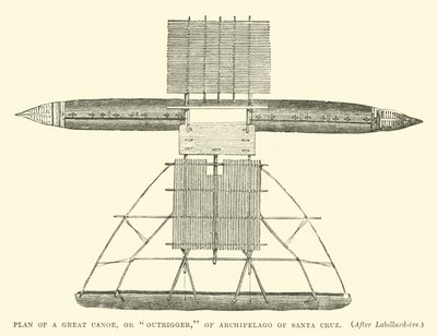 Piano di una grande canoa, o bilanciere, dell