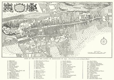 Piano della Città e del Castello di Edimburgo nel 1742 da English School