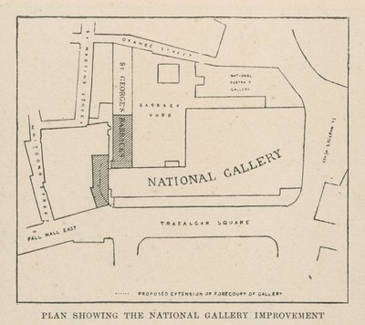 Piano che mostra il miglioramento della National Gallery da English School