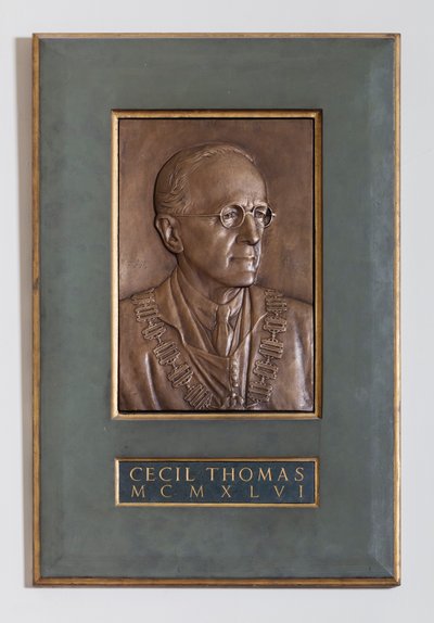 Placca con Cecil Thomas, scultore e medaglista, 1946 da English School