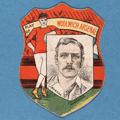 Gioca su Woolwich Arsenal Powell, carta Baines a forma di scudo, 1888-89 da English School