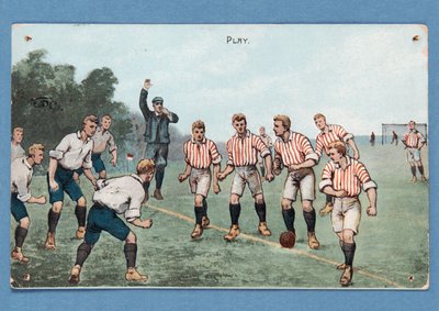 Gioco, cartolina che raffigura una partita di calcio da English School