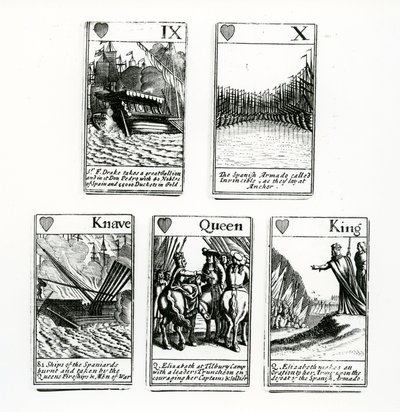 Carte da gioco che raffigurano gli eventi dell