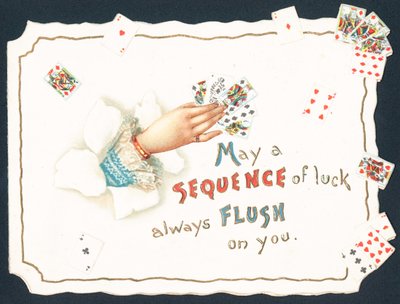 Carte da gioco in mano, Cartolina di Natale da English School