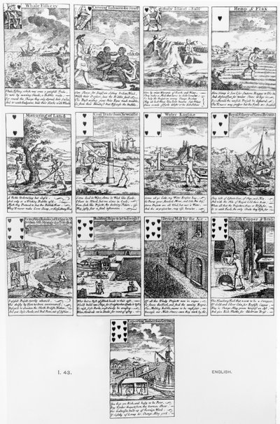 Carte da gioco che satirizzano le imprese speculative, c.1720 da English School