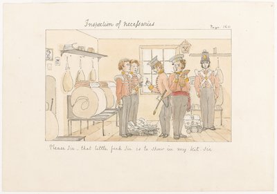 Per favore signore, quella piccola forchetta signore, è da mostrare nel mio kit signore, c.1850 da English School