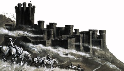 Castello di Pontefract nel West Ridings, Yorkshire da English School